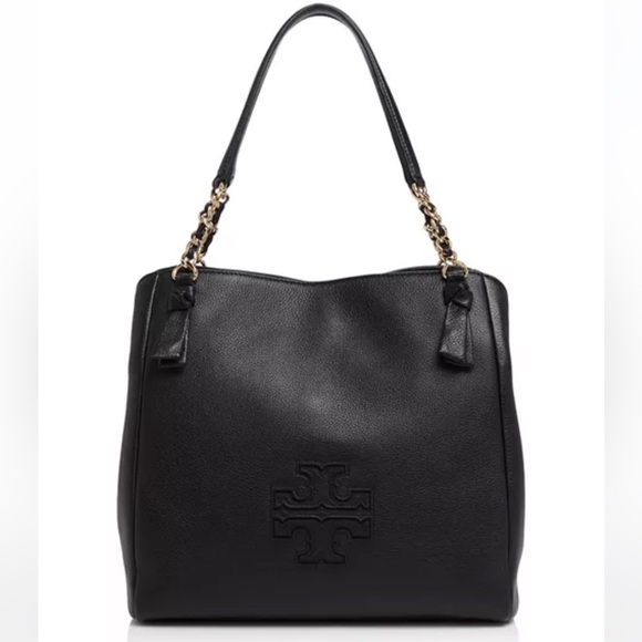 Tory Burch Black Leather Tote Bag - Picture 2 of 10